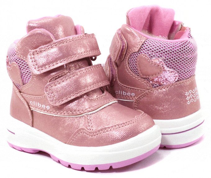 Фото - акуратні зимові черевики рожевого кольору ціна 595 грн. за пару - Леопольд