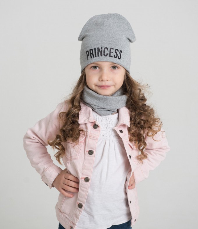 Фото - шапка з шарфом на осінь Princess ціна 199 грн. за комплект - Леопольд