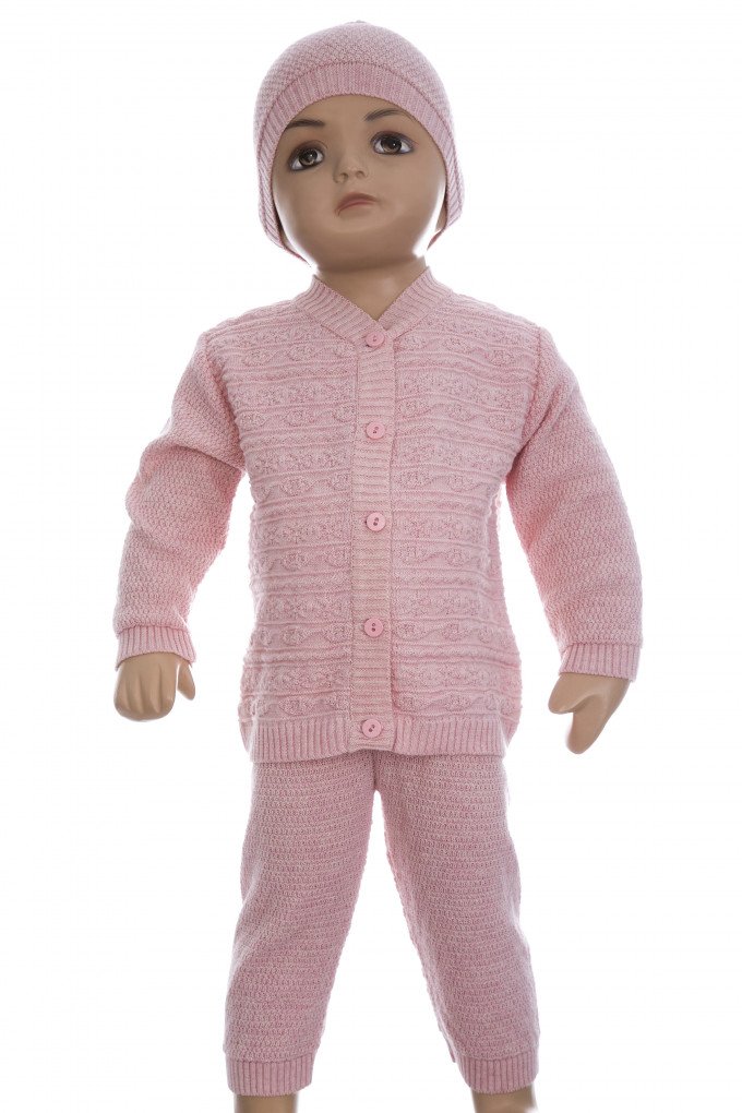 Фото - вязаный светло-розовый комплект для новорожденной цена 185 грн. за комплект - Леопольд