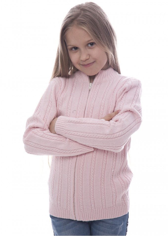 Фото - теплая кофта для девочки нежно-розового цвета цена 325 грн. за штуку - Леопольд
