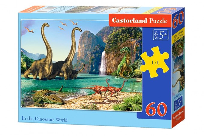 Фото - дитячий пазл на 60 елементів У світі динозаврів ціна 55 грн. за комплект - Леопольд