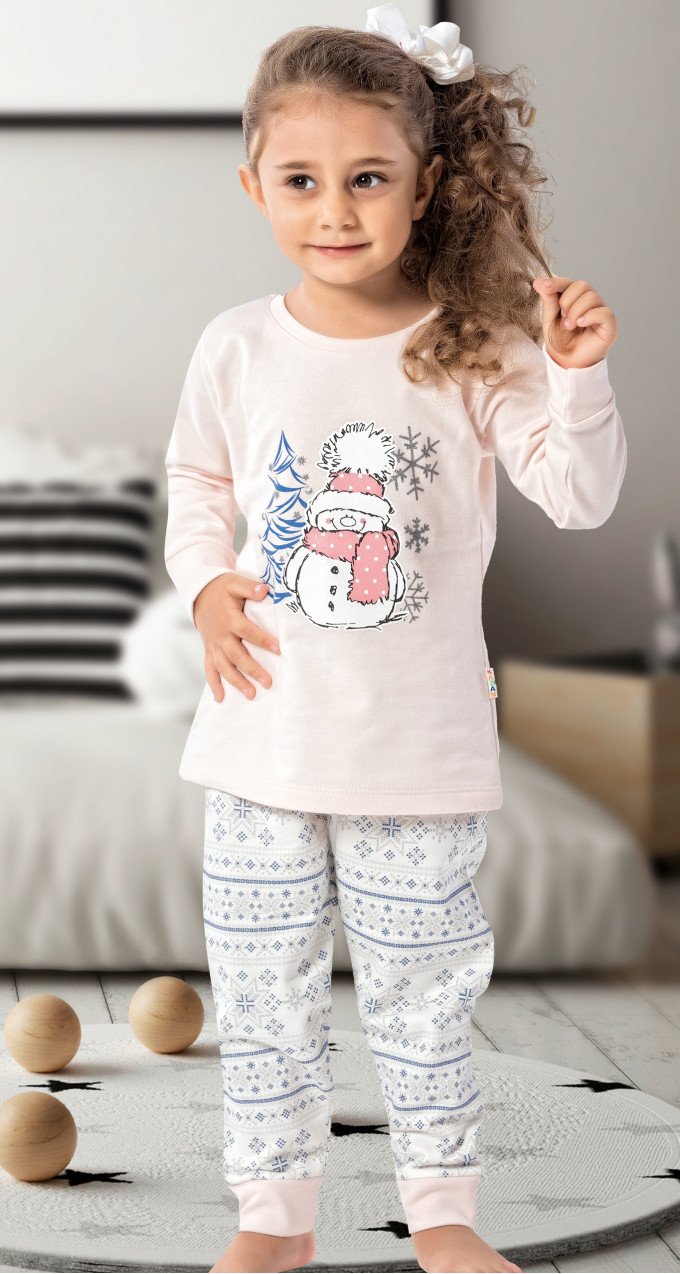 Фото - зимова піжама для дівчинки у двох кольорах ціна 365 грн. за комплект - Леопольд