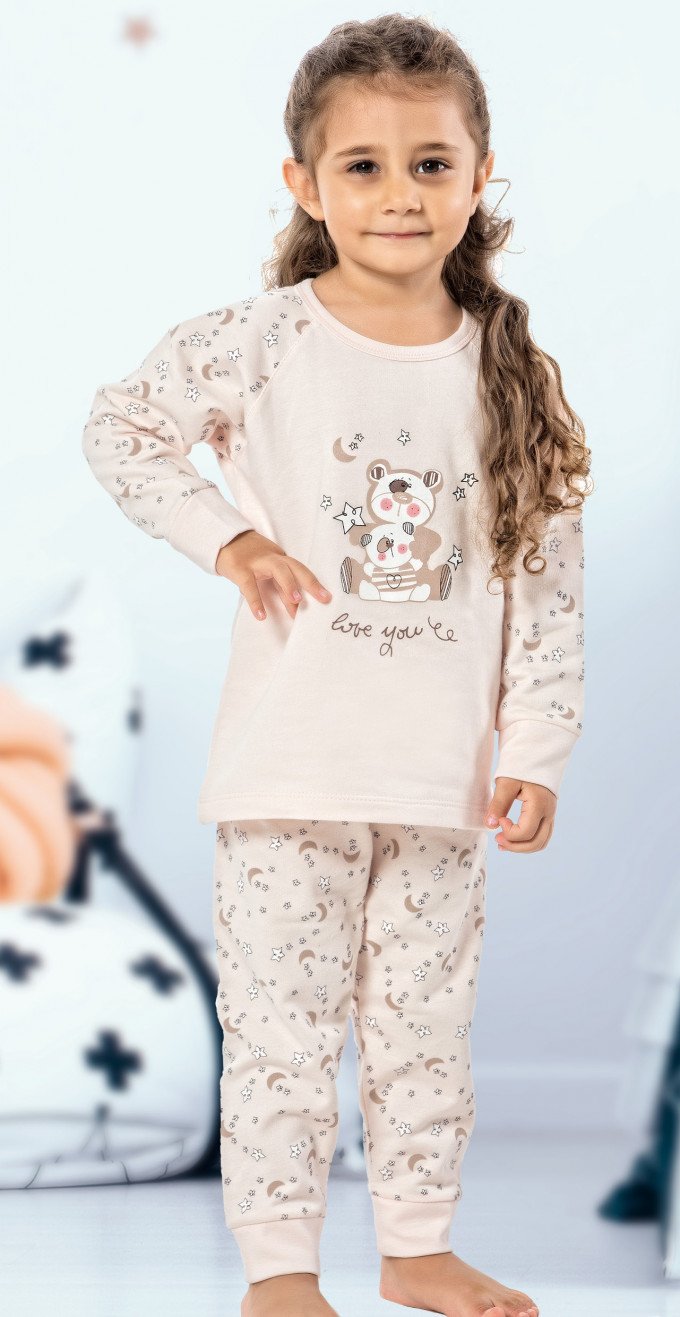 Фото - теплая пижама с мишками для девочки цена 335 грн. за комплект - Леопольд