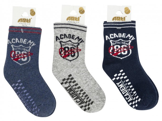 Фото - махрові шкарпетки з гальмами для хлопчика ціна 49 грн. за пару - Леопольд
