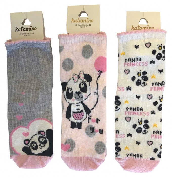 Фото - забавные носочки с пандами для девочки цена 39 грн. за пару - Леопольд