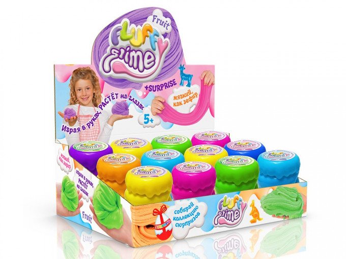Фото - яркие растущие слаймы для детей Fluffy Slime цена 39 грн. за штуку - Леопольд