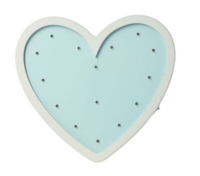 Фото - блакитний нічник з дерева у вигляді серця ціна 315 грн. за штуку - Леопольд