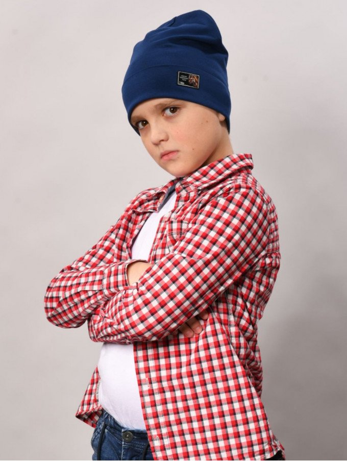 Фото - подвійна демісезонна шапочка для хлопчика ціна 119 грн. за штуку - Леопольд