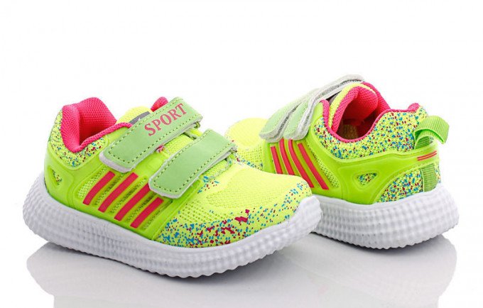 Фото - легкі яскраво-салатові кросівки для дівчинки ціна 175 грн. за пару - Леопольд