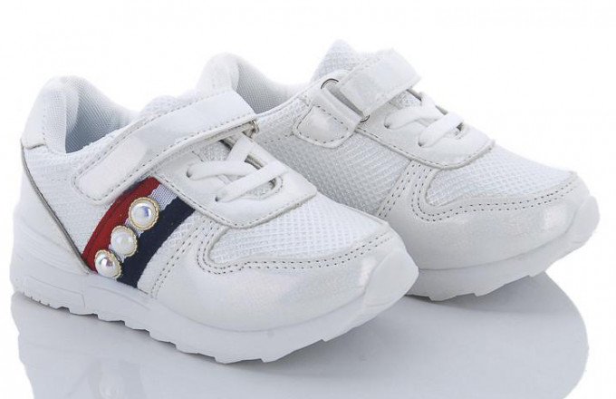 Фото - белые кроссовки для девочки цена 370 грн. за пару - Леопольд