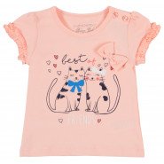 Картинка, персикова футболка з котиками