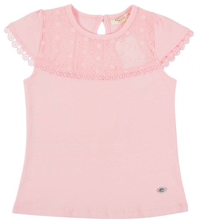 Фото - розовая легкая футболочка для девочки цена 185 грн. за штуку - Леопольд