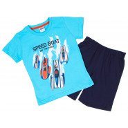 Картинка, блакитна футболка з шортами для хлопчика