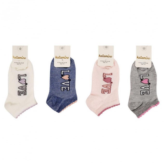 Фото - літні коротенькі шкарпетки для дівчинки Love ціна 35 грн. за пару - Леопольд