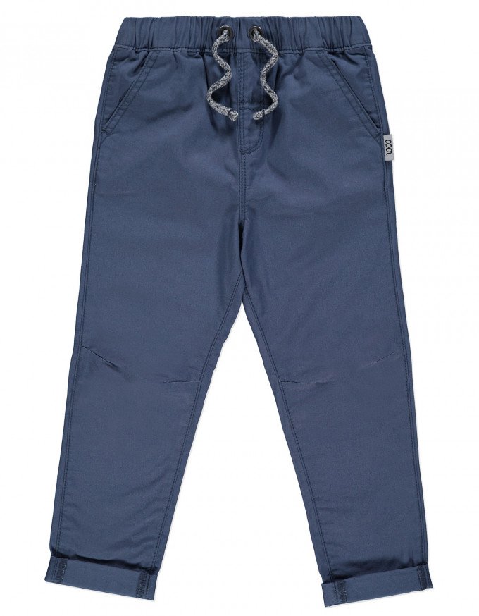 Фото - синие легкие штанишки для мальчика с отворотами цена 315 грн. за штуку - Леопольд