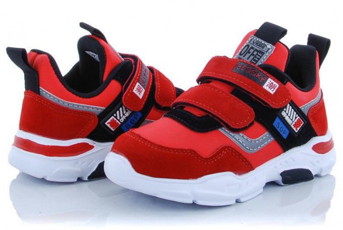 Фото - яркие красные кроссовки для детей цена 395 грн. за пару - Леопольд