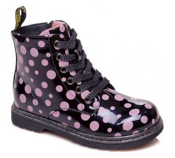 Фото - стильні черевики у горошок для дівчинки ціна 655 грн. за пару - Леопольд