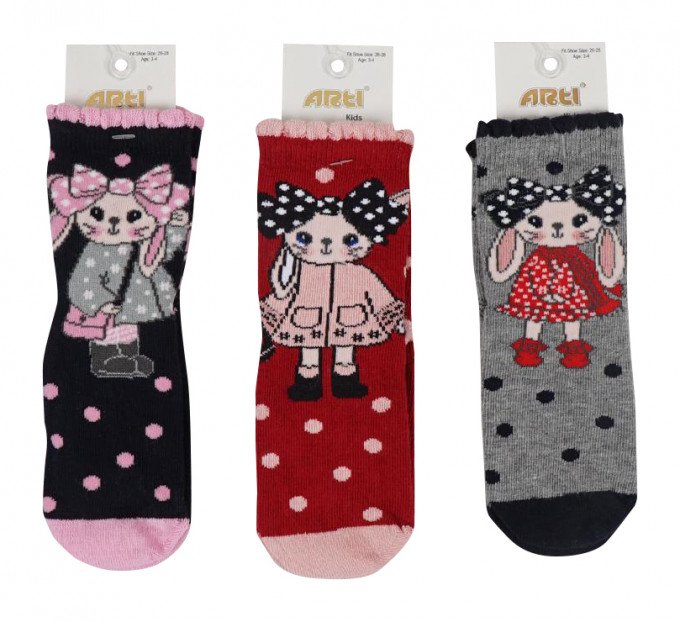 Фото - демисезонные носочки для девочки с зайками цена 39 грн. за пару - Леопольд