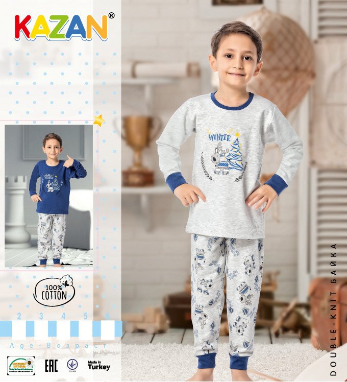 Фото - утепленные пижамы для мальчика цена 360 грн. за комплект - Леопольд