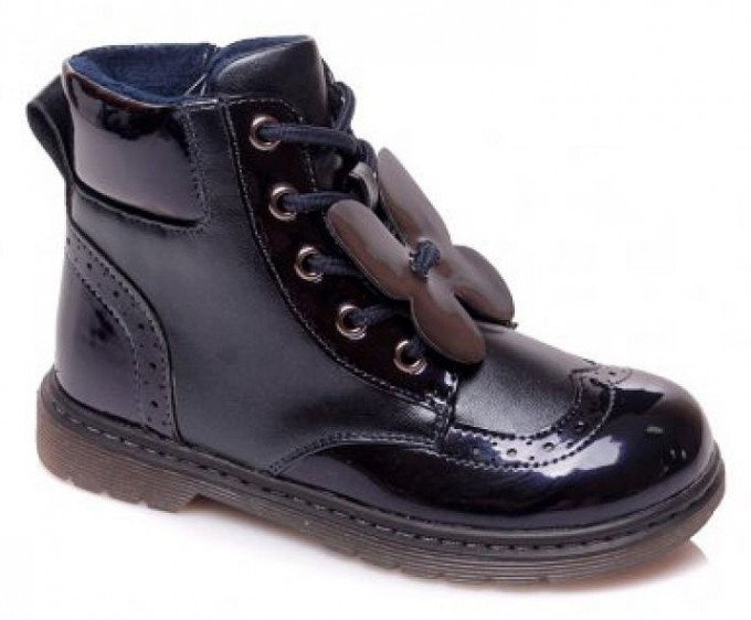 Фото - черевики темно-синього кольору на байці ціна 655 грн. за пару - Леопольд