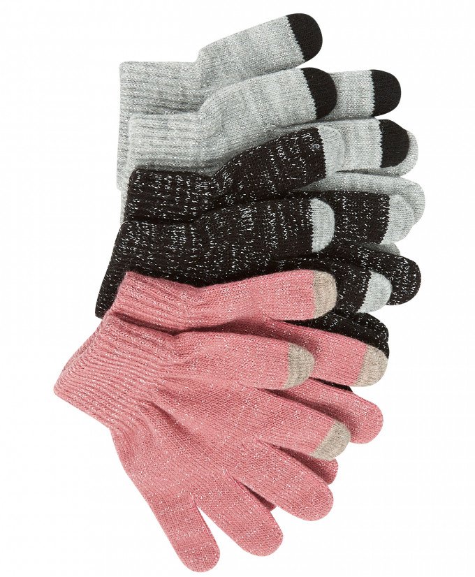 Фото - трикотажні однотонні рукавички для дівчинки з люрексом ціна 69 грн. за пару - Леопольд