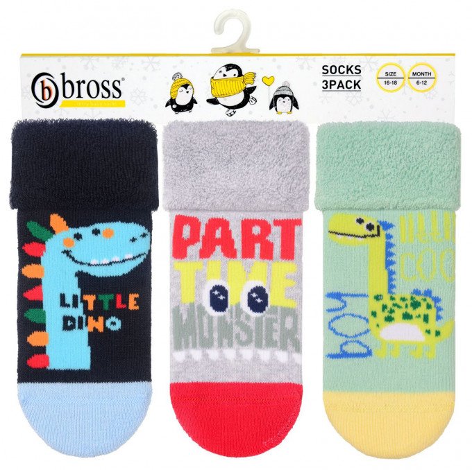 Фото - махрові шкарпетки в комплекті з 3 пар для малюка ціна 115 грн. за комплект - Леопольд