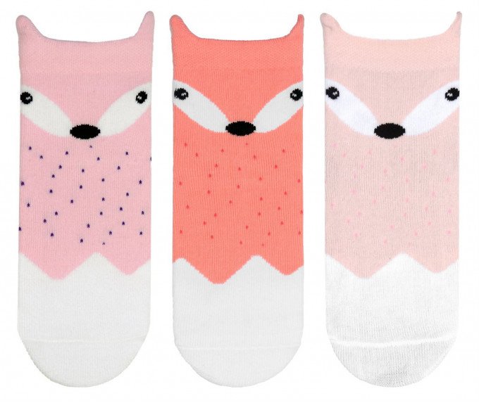 Фото - трикотажні 3Д шкарпетки для дівчинки Лисеня ціна 39 грн. за пару - Леопольд