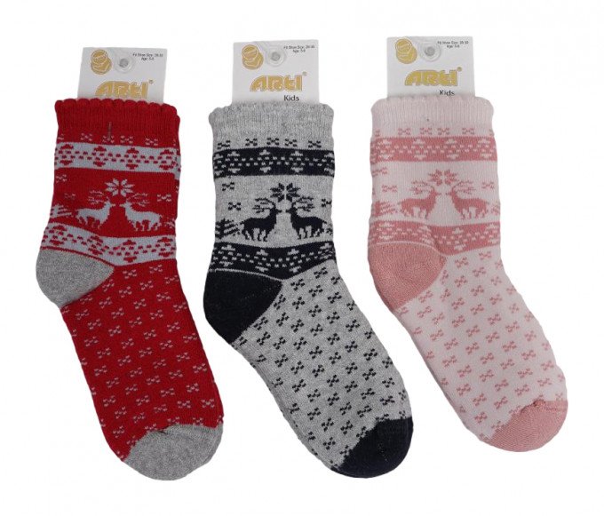 Фото - теплі шкарпетки із зимовим орнаментом ціна 59 грн. за пару - Леопольд