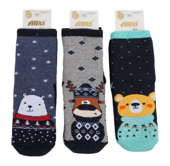 Фото - теплі шкарпетки для малюка з тваринами ціна 59 грн. за пару - Леопольд