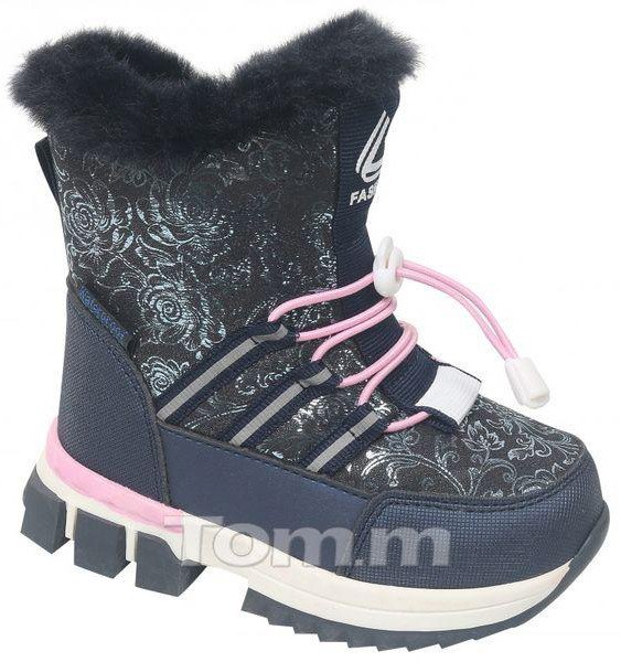 Фото - темно-сині зимові чоботи для дівчинки ціна 695 грн. за пару - Леопольд
