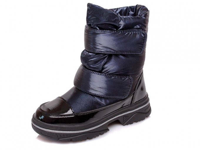 Фото - зимові чоботи з лакованими вставками для дівчинки ціна 795 грн. за пару - Леопольд