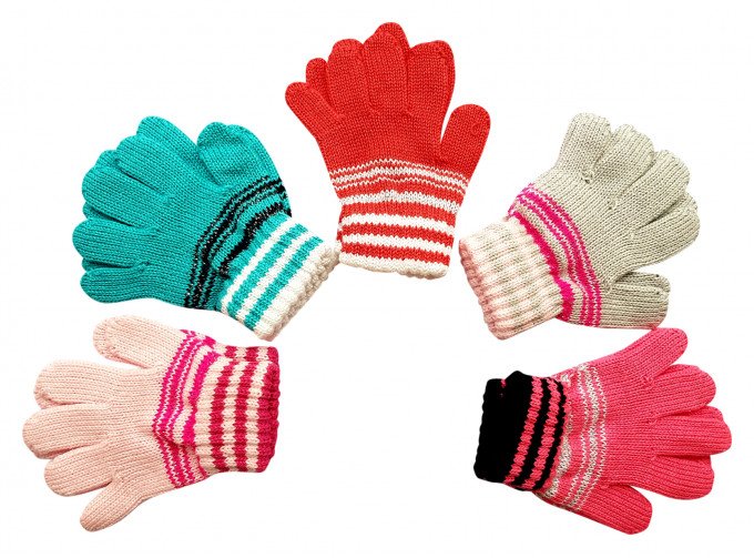 Фото - осінні рукавички для малюків зі смужками ціна 75 грн. за пару - Леопольд
