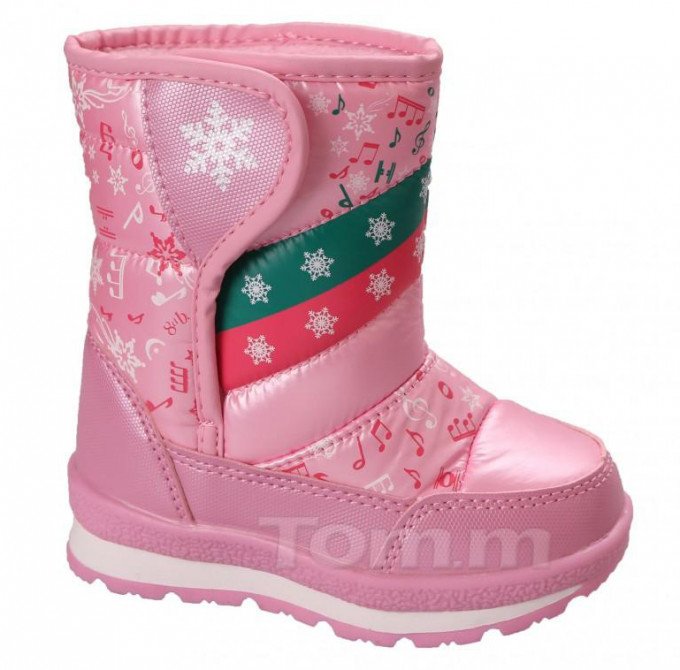 Фото - рожеві зимові сноубутси для дівчинки ціна 395 грн. за пару - Леопольд