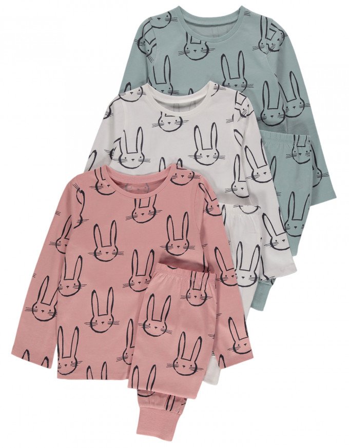 Фото - однотонные хлопковые пижамы в зайцах унисекс цена 345 грн. за штуку - Леопольд