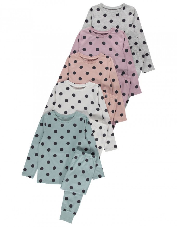 Фото - однотонні піжами в горошинах для дівчинки ціна 335 грн. за штуку - Леопольд