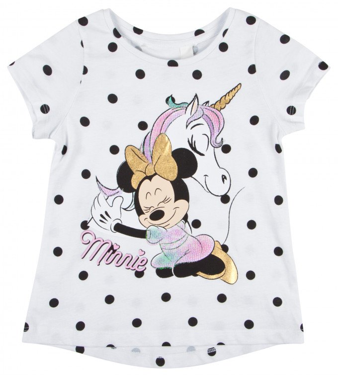 Фото - смішна футболка з Мінні та єдинорогом для дівчинки ціна 165 грн. за штуку - Леопольд