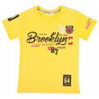 Картинка, летняя футболка желтого цвета с надписью "Brooklyn"