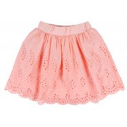 Картинка, ажурная персиковая юбочка для девочки на лето