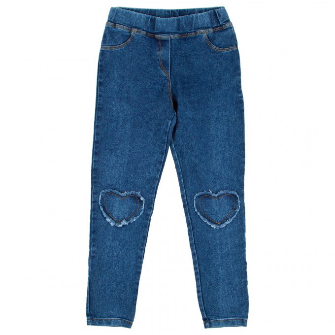 Фото - стильные джеггинсы с сердечками для девочки цена 355 грн. за штуку - Леопольд