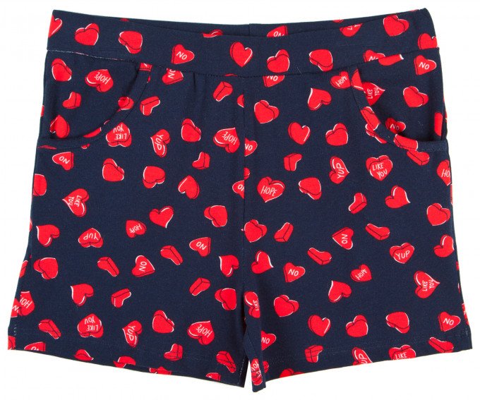 Фото - бавовняні шортики в серцях для дівчинки ціна 185 грн. за штуку - Леопольд