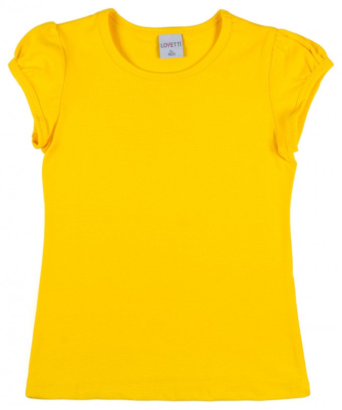 Фото - желтая футболка для девочки цена 175 грн. за штуку - Леопольд