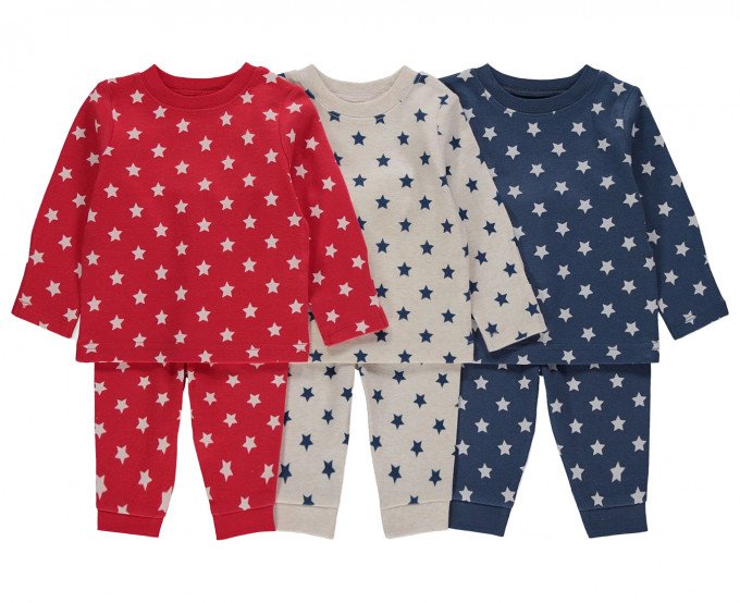 Фото - однотонные пижамы в звездах для детей цена 235 грн. за штуку - Леопольд