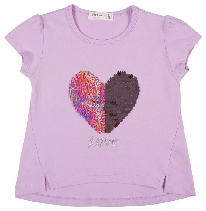 Фото - лиловая футболка для девочки Love цена 235 грн. за штуку - Леопольд