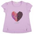 Картинка, лиловая футболка для девочки "Love"