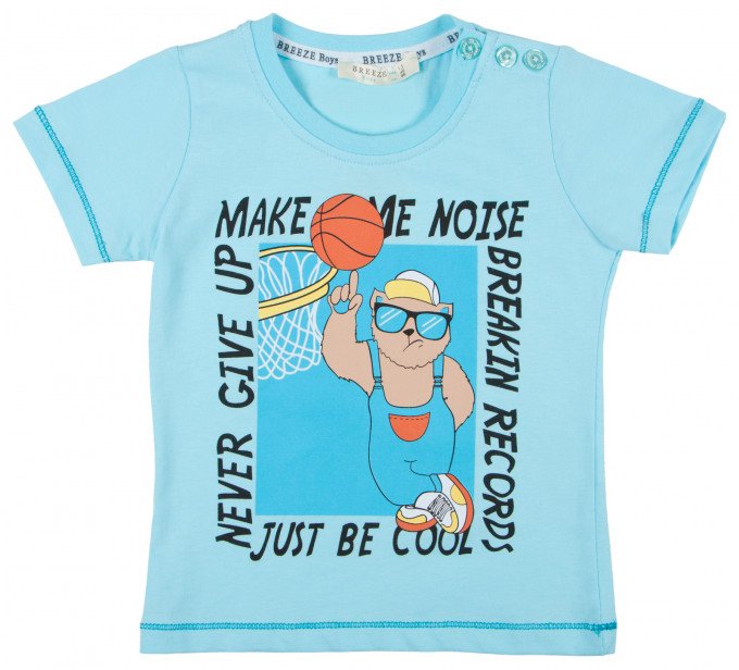 Фото - голубая футболка для мальчика цена 215 грн. за штуку - Леопольд