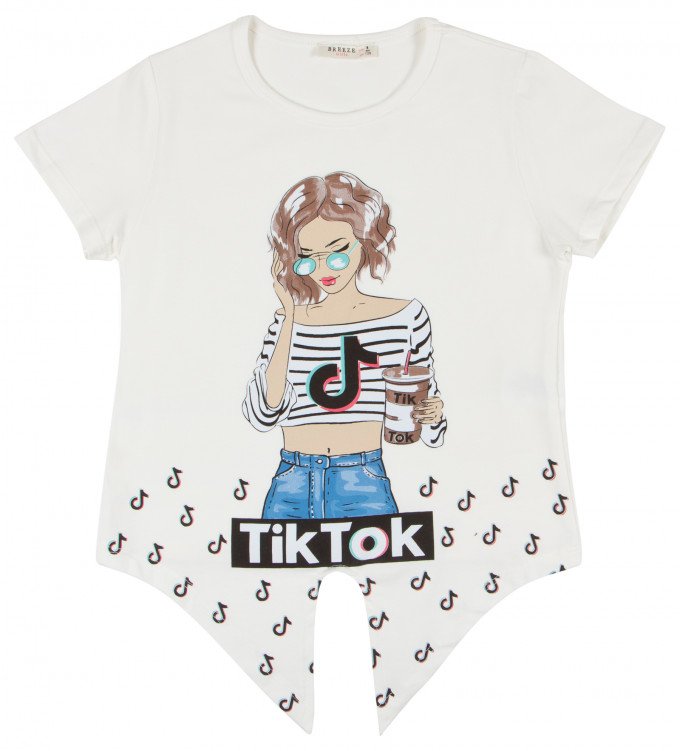 Фото - стильная футболочка для модницы ТikTок цена 255 грн. за штуку - Леопольд