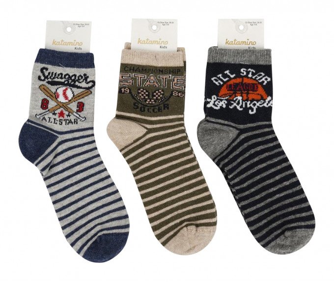 Фото - смугасті шкарпетки для хлопчика Katamino ціна 39 грн. за пару - Леопольд
