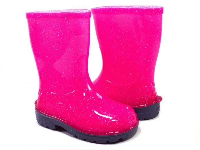 Фото - неоново-рожеві гумові чоботи ціна 395 грн. за пару - Леопольд