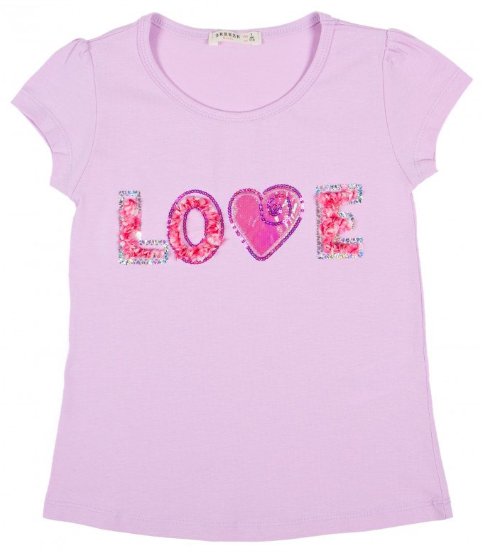 Фото - гарненька лілова футболка для дівчинки ціна 185 грн. за штуку - Леопольд