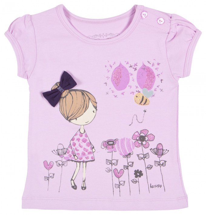 Фото - милая лиловая футболочка для девочки цена 215 грн. за штуку - Леопольд